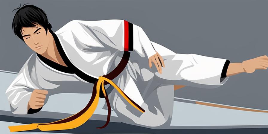 Estudiante de taekwondo haciendo reverencia respetuosa