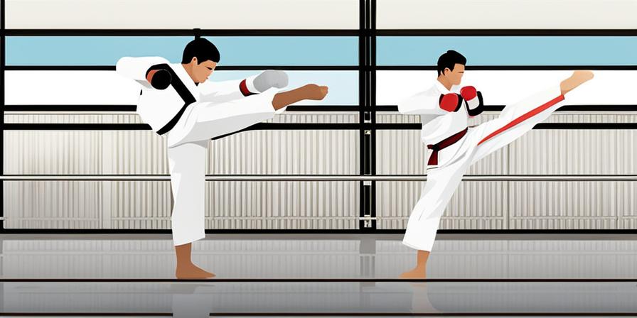 Practicante de taekwondo haciendo ejercicios aeróbicos