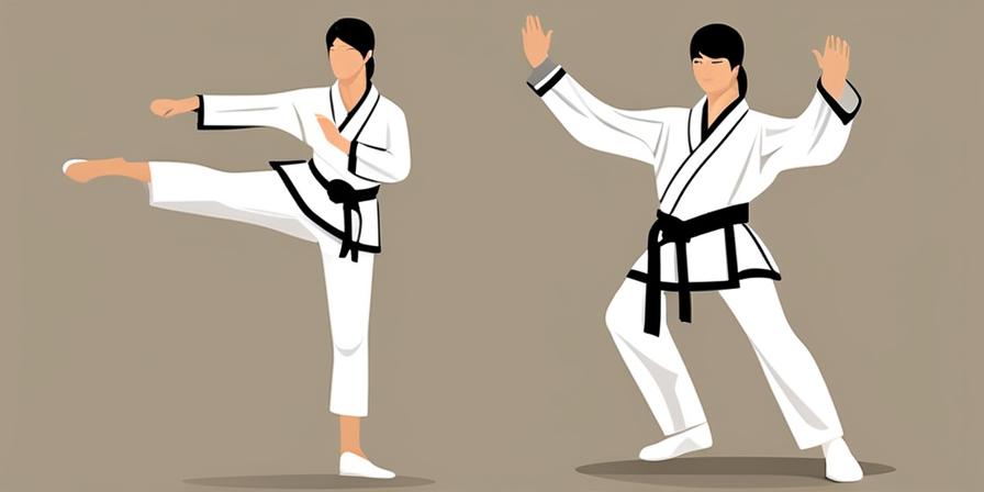 Saludo en taekwondo con dos personas ejecutándolo correctamente