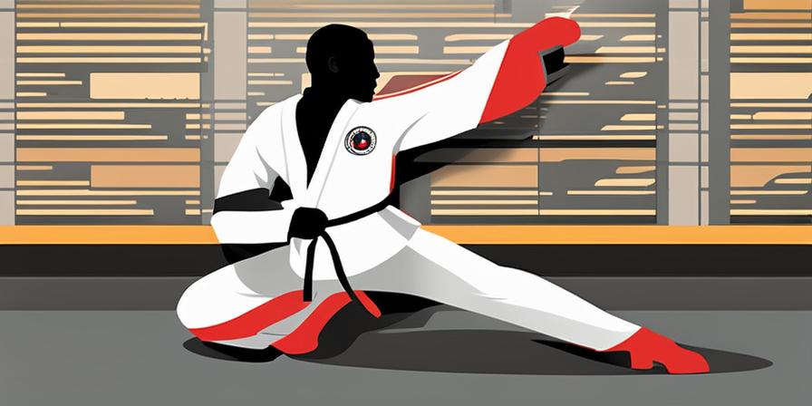Persona practicando taekwondo para autodefensa