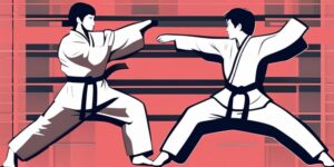 Persona practicando taekwondo con precisión y coordinación