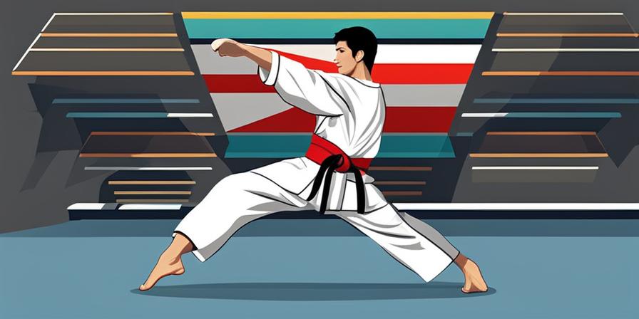 Practicante de taekwondo en rutina aeróbica