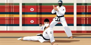 Personas practicando Taekwondo en Corea del Sur