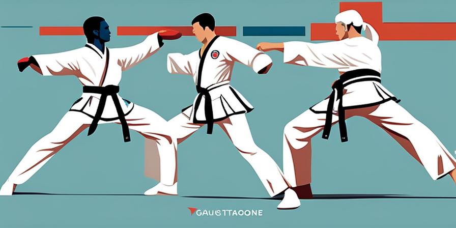 Persona practicando taekwondo con equilibrio y paz interior