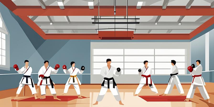 Personas practicando taekwondo en un gimnasio