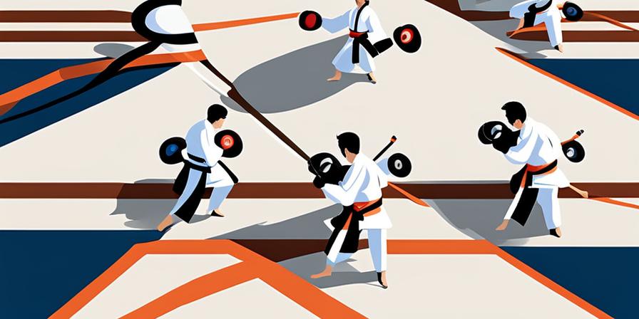 Artista marcial ejecutando patadas y movimientos precisos en taekwondo