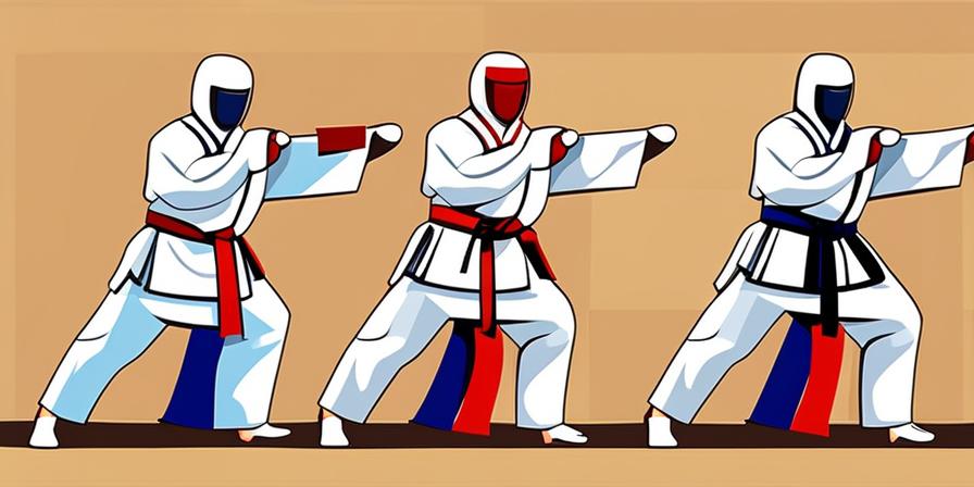Persona realizando movimientos de puños en taekwondo