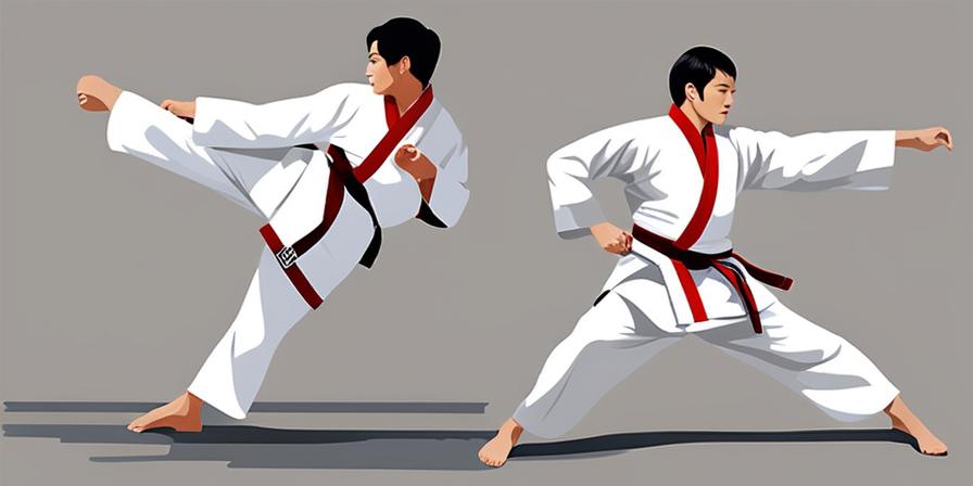 Practicante de Taekwondo realizando Taeguk OH Chang