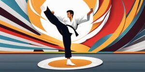 Practicante de taekwondo realizando Sonnal Are Maki