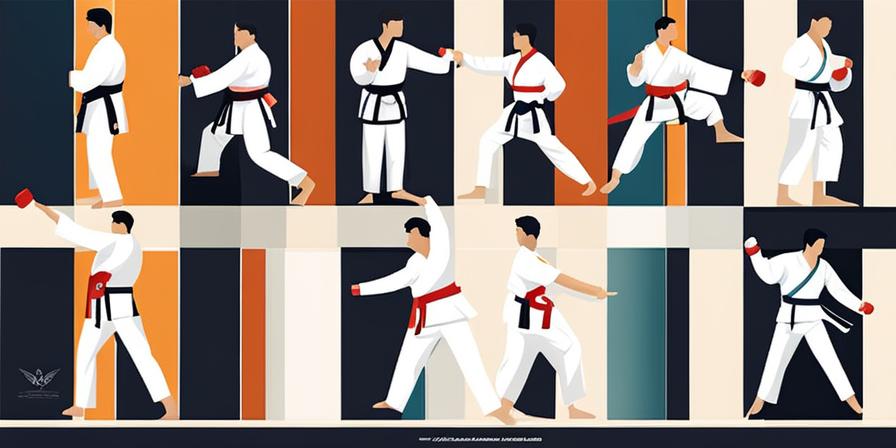 Practicantes de taekwondo demostrando respeto y cumplimiento de normas