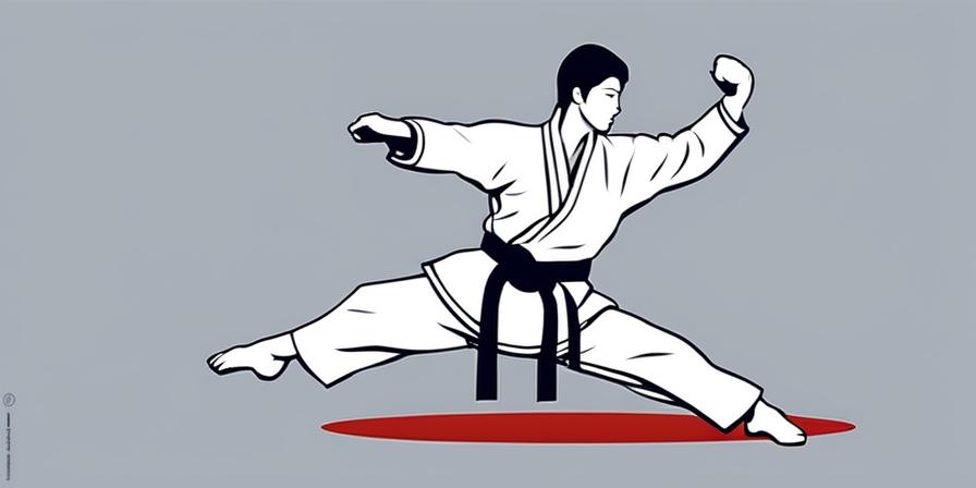 Practicante de taekwondo haciendo movimientos taeguk