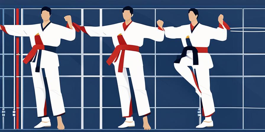 Persona practicando taekwondo confidente y determinada