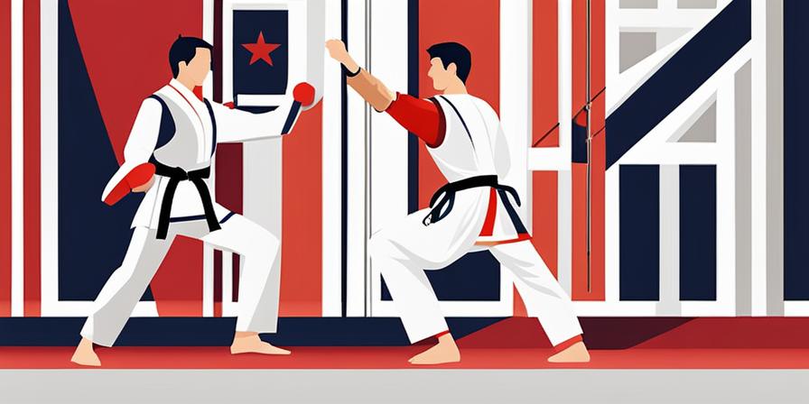 Practicante de taekwondo mostrando pose poderosa y segura