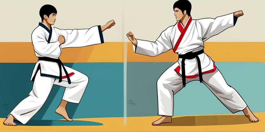 Persona practicando Taekwondo con confianza y determinación
